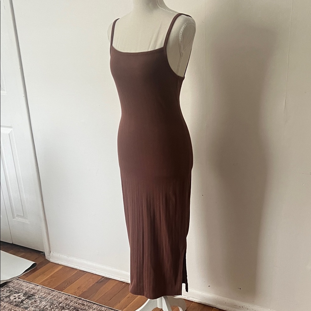 wild fable Brown Spaghetti strap Maxi Dress, bodycon style. Womens small.